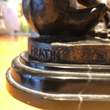 Bronze Statue of Scratching Dog by Artist Christopher Fratin