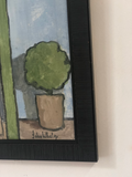 “Card Game” English Oil in Custom Wood Frame