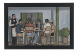 “Card Game” English Oil in Custom Wood Frame