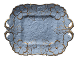 Circa 1830 Blue and Gilt Shaped Relief Ridgway Platter
