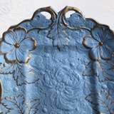 Circa 1830 Blue and Gilt Shaped Relief Ridgway Platter