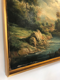 Continental Oil on Canvas Landscape in Contemporary Water Gilt Frame Circa 1800