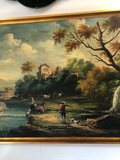 Continental Oil on Canvas Landscape in Contemporary Water Gilt Frame Circa 1800