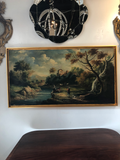 Continental Oil on Canvas Landscape in Contemporary Water Gilt Frame Circa 1800