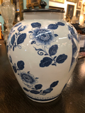 “Cordelia” Blue and White Wood Cover Jar