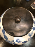 “Cordelia” Blue and White Wood Cover Jar