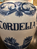 “Cordelia” Blue and White Wood Cover Jar