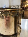 English Brass Jardinière in Faux Bamboo Stand