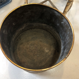 English Brass Jardinière in Faux Bamboo Stand