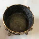English Brass Jardinière in Faux Bamboo Stand