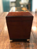 English "Harlequin Style" Marquetry Box W/Storage