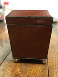 English "Harlequin Style" Marquetry Box W/Storage