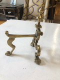 English Petite Brass Chenets - a Pair
