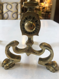 English Petite Brass Chenets - a Pair