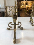 English Petite Brass Chenets - a Pair