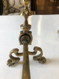 English Petite Brass Chenets - a Pair