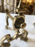 English Petite Brass Chenets - a Pair