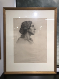 Framed Charcoal Portrait by Edith Ainsworth C.1920
