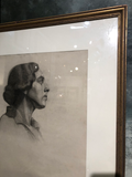 Framed Charcoal Portrait by Edith Ainsworth C.1920