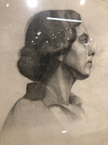 Framed Charcoal Portrait by Edith Ainsworth C.1920