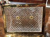 French Crystal Dome-Shaped Lidded Box With Brass Handle