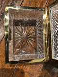 French Crystal Dome-Shaped Lidded Box With Brass Handle