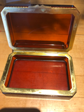 French Dark Amber Glass Box