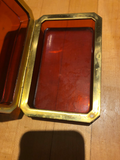 French Dark Amber Glass Box