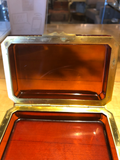 French Dark Amber Glass Box
