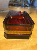 French Dark Amber Glass Box
