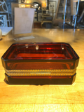 French Dark Amber Glass Box