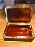 French Dark Amber Glass Box