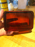 French Dark Amber Glass Box