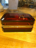 French Dark Amber Glass Box