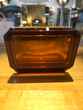 French Dark Amber Glass Box