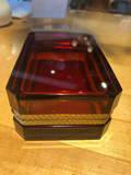 French Dark Amber Glass Box