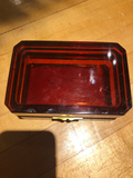 French Dark Amber Glass Box
