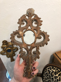 French Gilt Fragments With Mirrors - a Pair