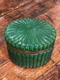 French Glass Dresser Box With Brass Trim