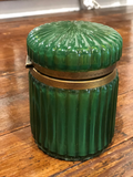 French Glass Dresser Box With Brass Trim