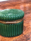 French Glass Dresser Box With Brass Trim
