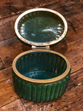 French Glass Dresser Box With Brass Trim