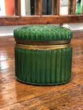 French Glass Dresser Box With Brass Trim