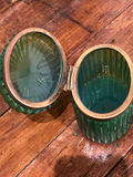 French Glass Dresser Box With Brass Trim