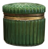 French Glass Dresser Box With Brass Trim