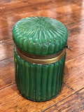 French Glass Dresser Box With Brass Trim