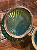 French Glass Dresser Box With Brass Trim
