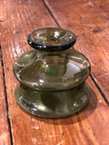 French Green Glass Inkwell