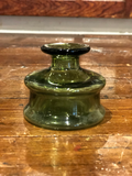 French Green Glass Inkwell