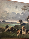 French Period Oil of Hunting Dogs Resting